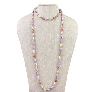 Multi-Color Women’s Crystal Beaded Necklace Lightweight Statement Jewelry